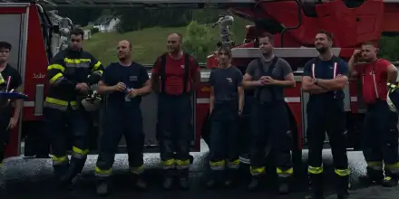 Mannschaft bei der Übung